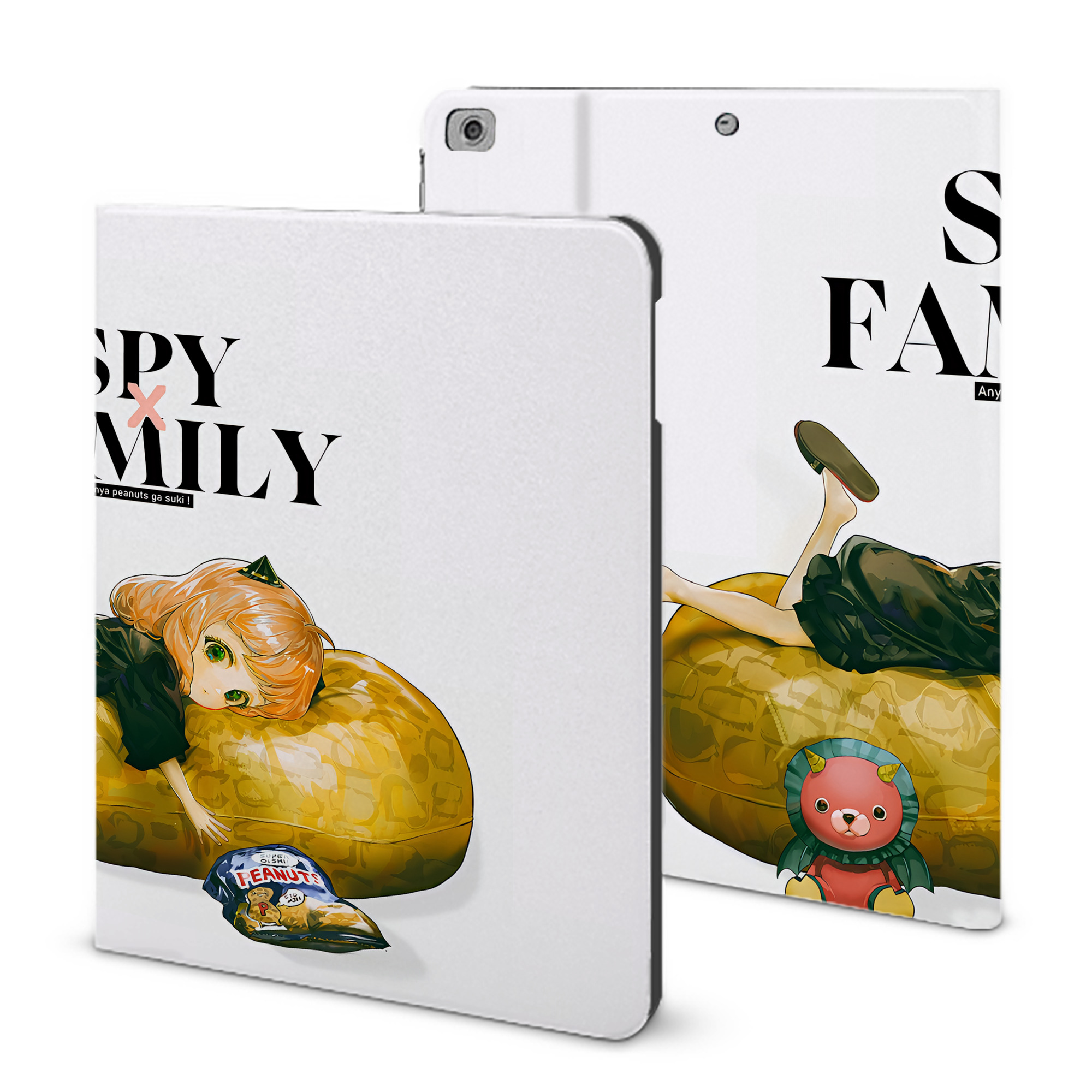 （画像用） SPY×FAMILY间谍家家酒 IPad ケース ブック型 PUレザー TPU 耐衝撃 軽量 薄型 ペン収納なし 全面保護 IPad 各モデル対応
